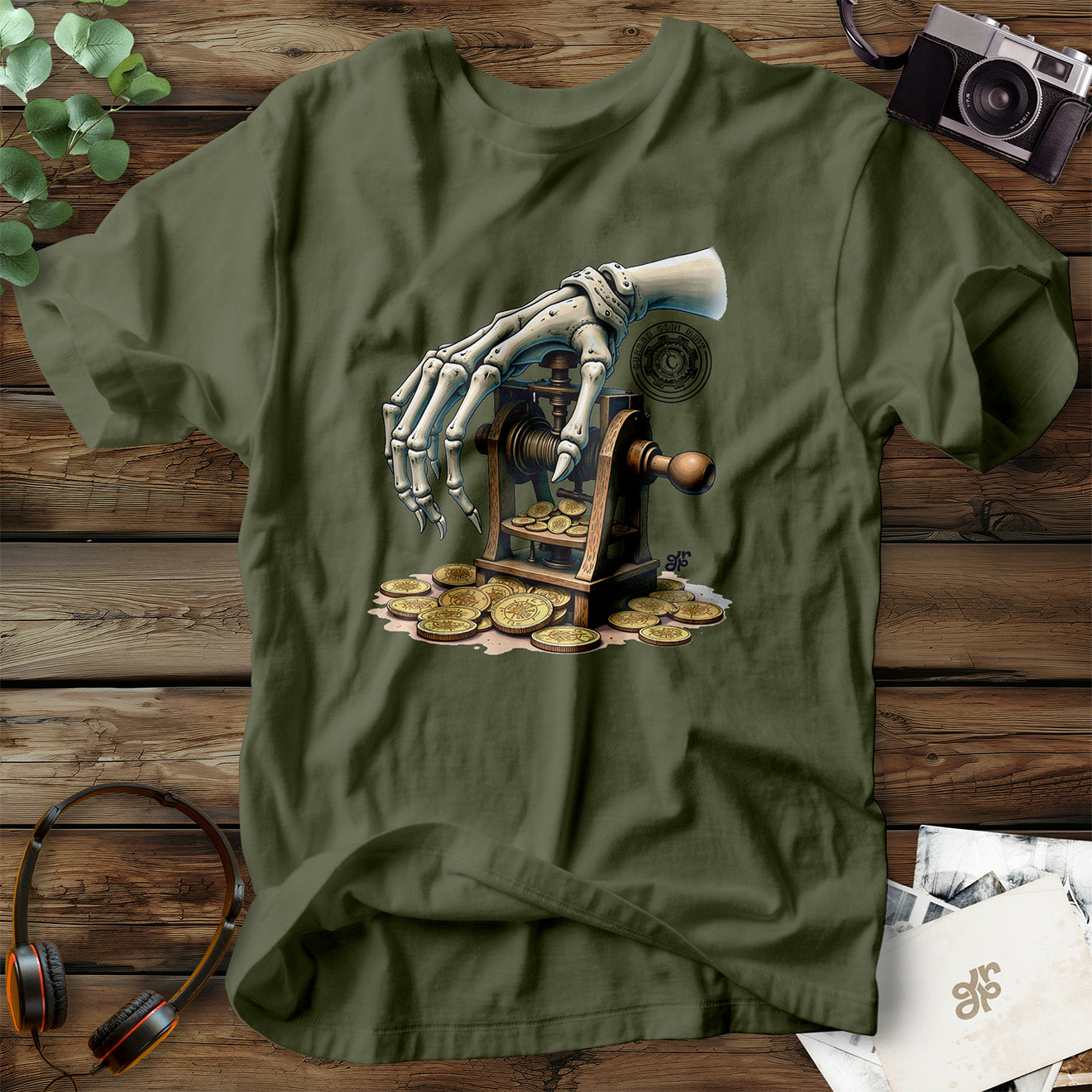 Skeleton Hand Coin Machinery  T-Shirt